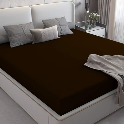 RELEIFE King Size Fitted Terry Cotton Stretchable, Waterproof Mattress Cover(Brown)