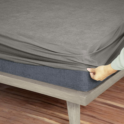 MHCDECOR Elastic Strap King Size Breathable, Stretchable, Waterproof Mattress Cover(Grey)