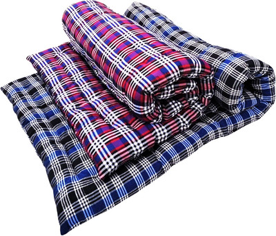 ARSH Combo BlueR & Blue Soft Cotton Gadda for Bed 3x6 Foldable Mattress 3 inch Single Cotton Mattress(L x W: 72 inch x 36 inch)