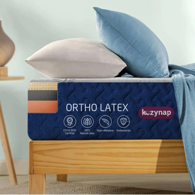 Kozynap Natural Latex Ortho Hybrid Latex Foam Mattress Back Relief High GSM Knitted 8 inch King High Density (HD) Foam Mattress(L x W: 84 inch x 78 inch)