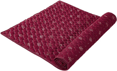 The GoodSleep Soft Double Size Mattress in Maroon 1 inch Double Cotton Mattress(L x W: 72 inch x 48 inch)