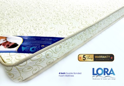 LORA Dual Purpose Ortho High density Rebounded and Foam Mattress 4 inch Double Bonded Foam Mattress(L x W: 75 inch x 48 inch)