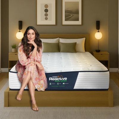 SPRINGFIT Reactive Dual Latex Orthopedic Reversible Mattress 8 inch King High Resilience (HR) Foam Mattress(L x W: 78 inch x 72 inch)