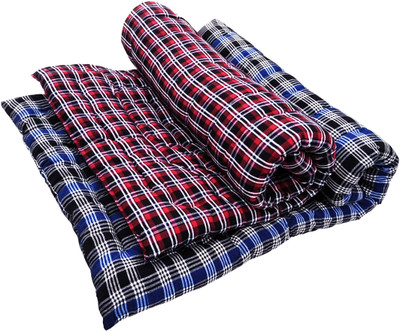 ARSH Combo Blue & Red Soft Cotton Gadda for Bed 3x6 Foldable Mattress 3 inch Single Cotton Mattress(L x W: 72 inch x 36 inch)