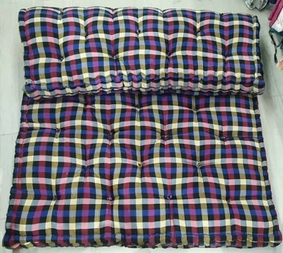 RAJASTHAN HANDLOOM Soft Cotton Multicolour 6X4ft Mattress / Gadda 6 inch Double Cotton Mattress(L x W: 72 inch x 48 inch)