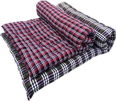 ARSH Combo of Green & Red Soft Cotton Gadda for Bed 3x6 Foldable Mattress 3 inch Single Cotton Mattress(L x W: 72 inch x 36 inch)