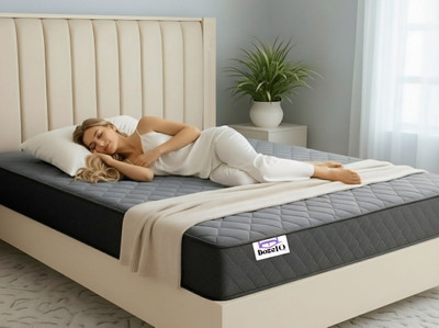 DozeIQ Dual Comfort Hard and Soft Reversible 4 inch Single High Resilience (HR) Foam Mattress(L x W: 75 inch x 42 inch)