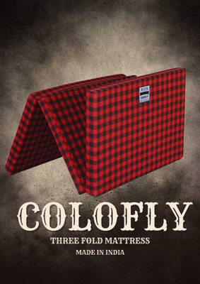 COLOFLY white & red h mattress 2 inch Single Cotton Mattress(L x W: 72 inch x 35 inch)