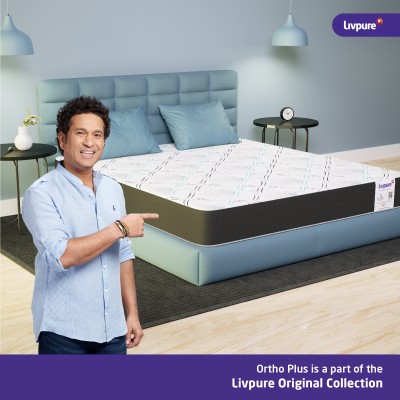Livpure Smart Ortho-Plus with curved foam 6 inch Double Memory Foam Mattress(L x W: 75 inch x 48 inch)