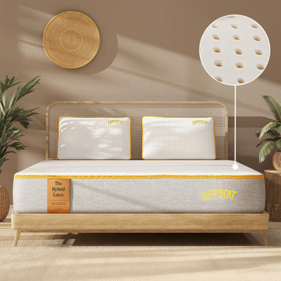 SleepyCat Layered Latex Orthopedic 5-zone support 8 inch Double High Density (HD) Foam Mattress(L x W: 75 inch x 48 inch)