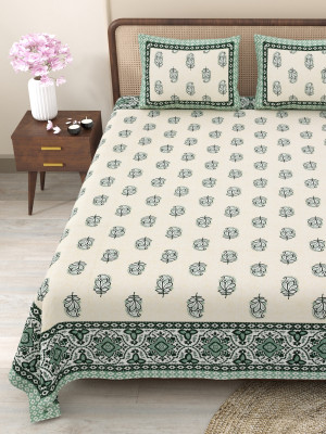 CLOTHOLOGY Cotton King Flat 240 TC Jaipuri Prints Bedsheet(Pack of 1, Red)