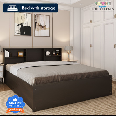Flipkart Perfect Homes Opus Engineered Wood King Box Bed, 212.8 cm x 192.7 cm (6.98 ft x 6.32 ft)(Finish Color - AW Flowery Wenge SIB, Delivery Condition - Knock Down)