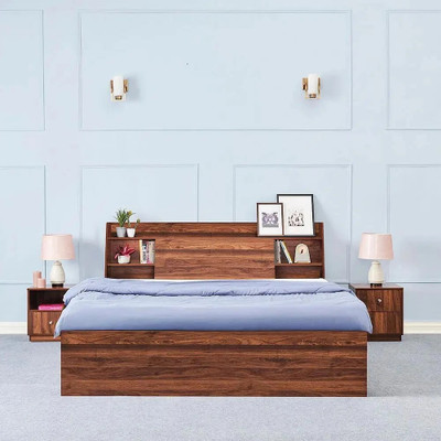 Wakefit Leo Engineered Wood Queen Box Bed(Finish Color - Columbian Walnut, Delivery Condition - Knock Down)