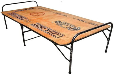 SteloCart Heavy Duty Wooden Folding Bed/Cot 36x72 inch~Portable Termite-Free Made in India Solid Wood Single Bed(Finish Color - Natural Wood Brown, Delivery Condition - DIY(Do-It-Yourself))
