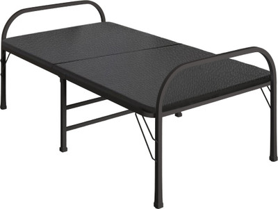 FURNIMAX Foldable Bed for Guests Metal Single Bed(Finish Color - Black,  (Mattress Included), Delivery Condition - Pre-assembled)
