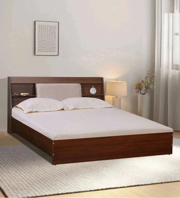 Mintwud from Pepperfry Tokyo Wooden King Bed/Wooden Bed Without Storage For Bedroom/Home Engineered Wood King Bed(Finish Color - Planked Walnut, Delivery Condition - Knock Down)
