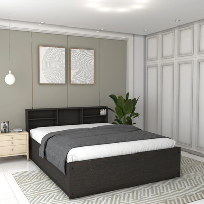 Flipkart Perfect Homes Opus Engineered Wood King Box Bed(Finish Color - MELAMINE KPos Wenge, Delivery Condition - Knock Down)