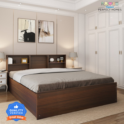 Flipkart Perfect Homes Opus Engineered Wood King Box Bed, 212.8 cm x 192.7 cm (6.98 ft x 6.32 ft)(Finish Color - AW Planked Walnut SIB, Delivery Condition - Knock Down)
