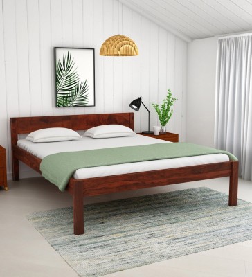 Wopno Furniture Pure Sheesham Wooden Bed Queen Size Solid Wood Queen Size Bed for Bedroom Solid Wood Queen Bed(Finish Color - Maple, Delivery Condition - DIY(Do-It-Yourself))