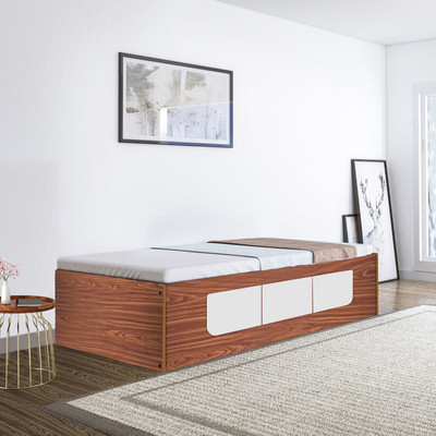 Flipkart Perfect Homes Quintus Engineered Wood Single Box Bed, 186 cm x 80.7 cm (6.1 ft x 2.65 ft)(Finish Color - American Walnut, Delivery Condition - Knock Down)