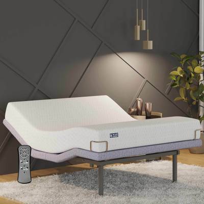 The Sleep Company Elev8 Smart Adjustable Bed Base without mattress| Massage & Zero Gravity Mode Metal Single Bed