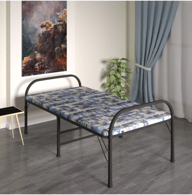 SHIAFA Cushion folding bed Metal Single Bed(Finish Color - Multiples,  (Mattress Included), Delivery Condition - DIY(Do-It-Yourself))