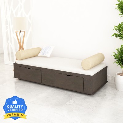 SIVOM Cyprus Multipurpose Diwan/Single Bed with Storage Engineered Wood Single Box Bed(Finish Color - Dark Wenge, Delivery Condition - Knock Down)