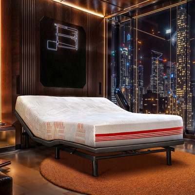 Duroflex Wave Plus Adjustable Bed & Quboid Qube Cell Technology Mattress|Anti-Snore Mode| Metal Queen Bed, 198.12 cm x 152.4 cm (6.5 ft x 5.0 ft)(Finish Color - Dark Grey,  (Mattress Included), Delivery Condition - Knock Down)