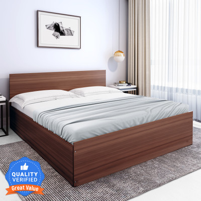 Flipkart Perfect Homes Flamenco Engineered Wood Queen Box Bed(Finish Color - Almond Walnut, Delivery Condition - Knock Down)