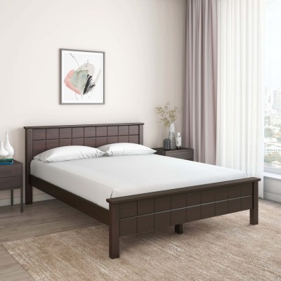 @Home by nilkamal Cipher Solid Wood Queen Bed(Finish Color - Espresso, Delivery Condition - Knock Down)