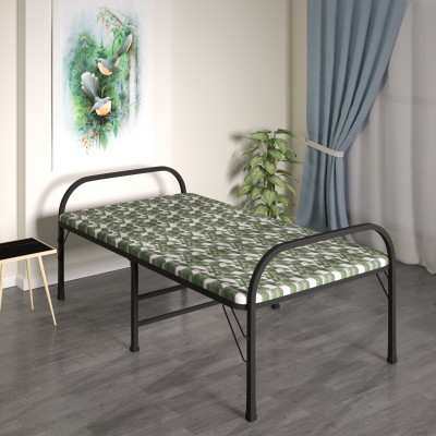 FURNIMAX Metal Single Bed(Finish Color - Green,  (Mattress Included), Delivery Condition - Pre-assembled)