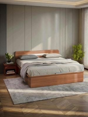 Interio by Godrej Juno Engineered Wood King Box Bed, 204 cm x 182.4 cm (6.69 ft x 5.98 ft)(Finish Color - Brown, Delivery Condition - Knock Down)