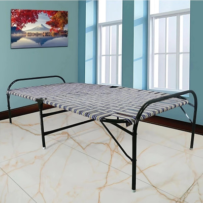 HussainFuniture Single Folding Bed | Folding Palang | Heavy Duty Metal Charpai Metal Single NA Bed(Finish Color - multicolour, Delivery Condition - Pre-assembled)