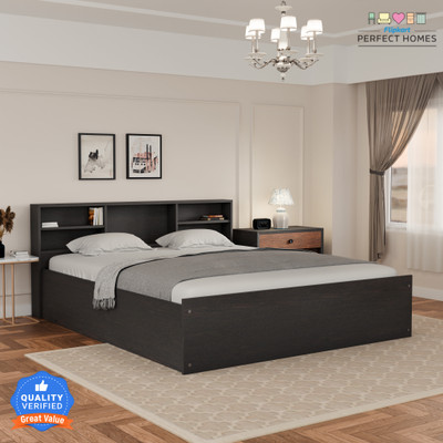 Flipkart Perfect Homes Opus Engineered Wood Queen Box Bed(Finish Color - Melamine Elite Wenge, Delivery Condition - Knock Down)