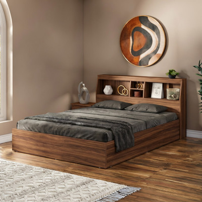 Flipkart Perfect Homes Keta Bed 17mm Thick Board Bedroom Furniture Engineered Wood King Box Bed, 221 cm x 190 cm (7.25 ft x 6.23 ft)(Finish Color - Walnut, Delivery Condition - DIY(Do-It-Yourself))