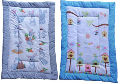 varni impex Cotton King Sized Bedding Set(Grey_Blue1, 2)
