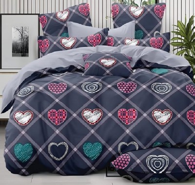 Laying Style Cotton King Sized Bedding Set(AC Comforter Set King Size Double Bed with 1 Flat Bedsheet with 2 pillow cover -Design-5, Glace Cotton AC Comforter Set King Size Double Bed with 1 Flat bedsheet-inch and 5 Pillow Covers45x70 cm)