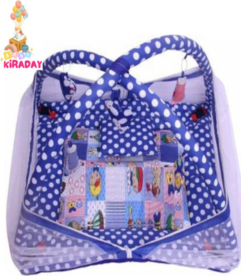 Atirikt Baby Kick and Play Gym with Mosquito Net and Baby Bedding Set Polyester Washable Infants Mosquito Net(Blue, Tent)