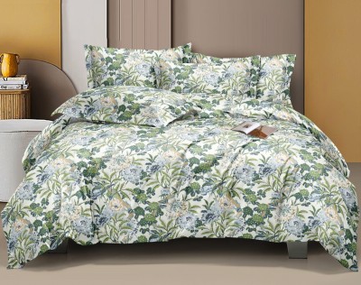 Linen Heads Cotton Double King Sized Bedding Set(Green)