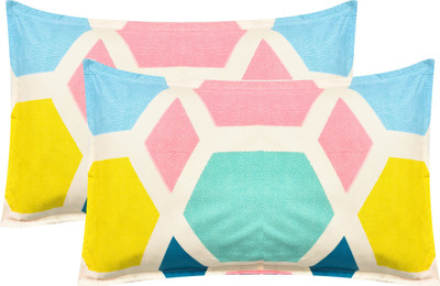 RRC Microfiber Pillows Cover(43 cm*69 cm, Pack of 2, Pink, Yellow)