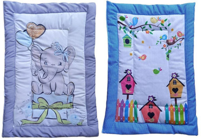 varni impex Cotton King Sized Bedding Set(Purple_Aqua1, 2)