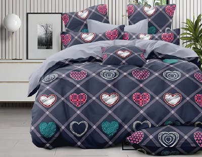 Linemates Polycotton Double King Sized Bedding Set(Comforter Size 90 x 100 Inch Bedsheet 90x100 Inch) Pillow Covers(18x27 Inch)-1)