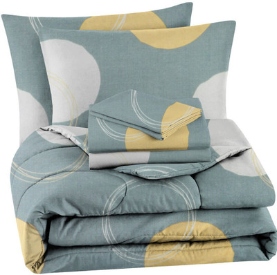 VAS COLLECTIONS Cotton Double King Sized Bedding Set(Multicolor5, 4PCS Set 1 Comforter 1 Bedsheet 2 Pillow Cover)