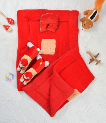 Lumilittles Cotton Single Sized Bedding Set(Red, 1)