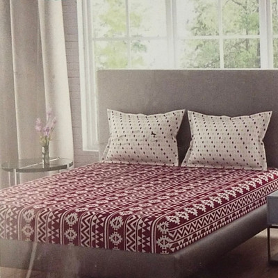 Westa Cotton Double King Sized Bedding Set(Red, 1)