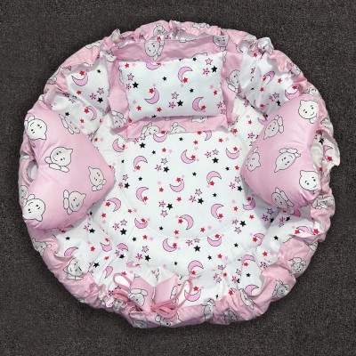 Baby Desire Cotton Baby Bed Sized Bedding Set(Pink)