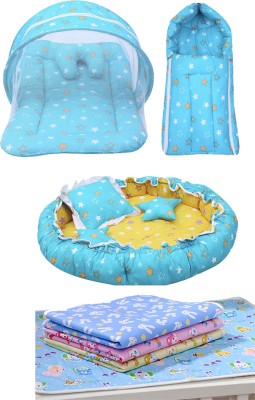 Fareto Cotton Baby Bed Sized Bedding Set(Blue)