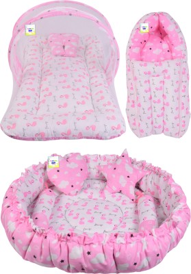 Toddylon Cotton Baby Bed Sized Bedding Set(Pink)