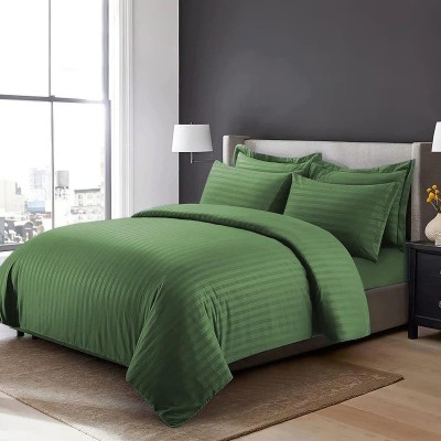 Vocal Store Cotton, Satin Queen Sized Bedding Set(Green)