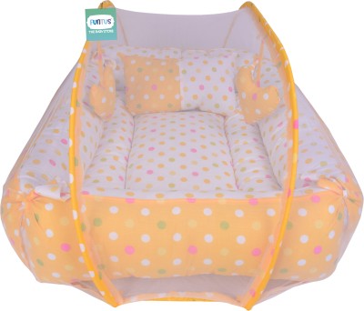 Funtus Cotton Baby Bed Sized Bedding Set(Yellow, 1 Mosquito Net Bed)